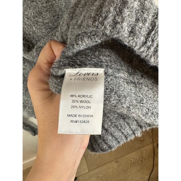 Lovers & Friends Gray Turtleneck With Lace-up Sleeves Size XS - Picture 2 of 4